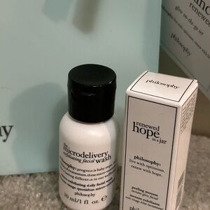 Philosophy 3 pc set Microdelivery Exfoliating Wash, Renewed Hope in a Jar, bag